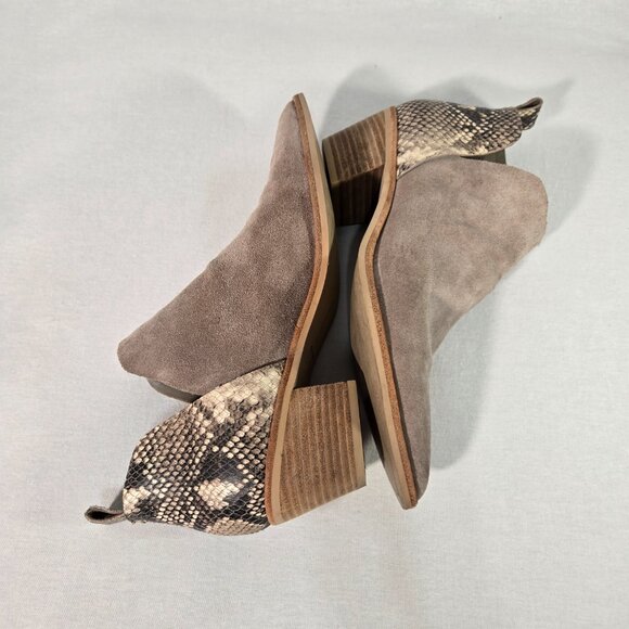 DOLCE VITA Sonni Boho Tan Suede/Snakeskin Ankle Booties Size 8.5 Exc. Condition! - Picture 8 of 16
